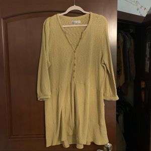 FP beach ribbed relaxed dress in yellow